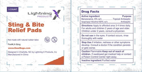Sting and Bite Relief Pads packaging
