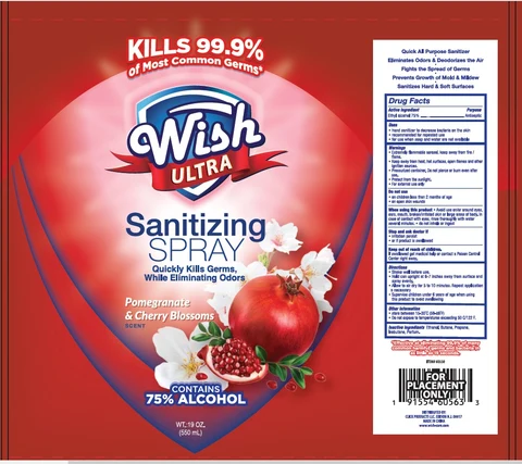 WISH ULTRA ALCOHOL SANITIZINGPOMEGRANATE AND CHERRY BLOSSOMS packaging