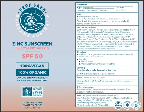 Reef safe - acne-prone sunscreen SPF50 포장