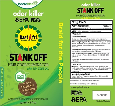 Rast A Fri Stank Off Odor Eliminator Tea Tree Oil 포장