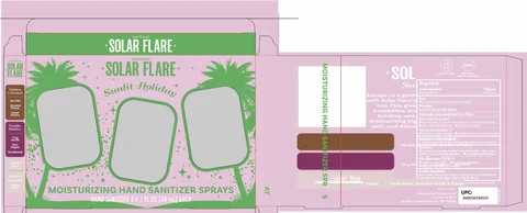 Solar Flare Sunlit Holiday Hand Sanitizers(Golden Caramel, Vanilla Solstice, Amber Rose) 포장