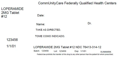 Loperamide hydrochloride packaging