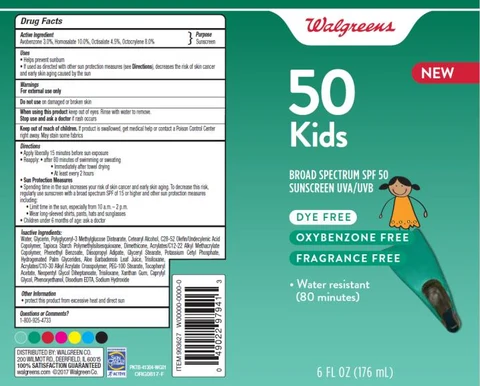 Walgreens Sun Kids SPF50 packaging