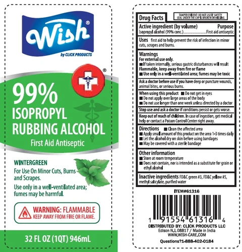 WISH RUBBING ALCOHOL 99% WINTERGREEN 포장