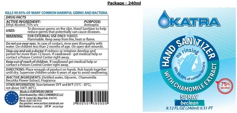 KATRA HAND SANITIZER 포장