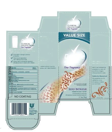 DegreeClinicalProtectionSexyIntrigue 2.7 oz outer carton package