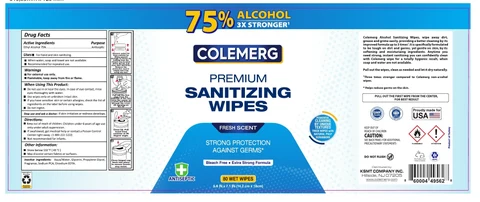 Colemerg Premium Sanitizing Wipes 포장