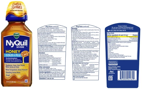 Vicks NyQuil Severe HoneyCold and Flu 포장