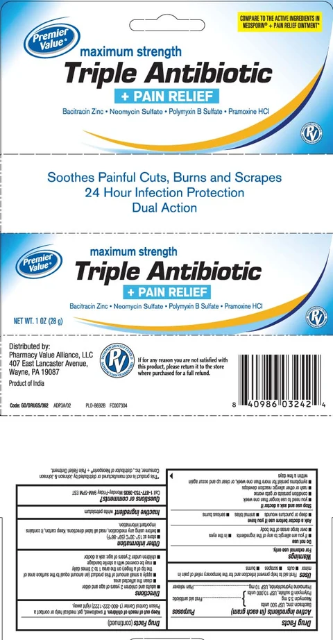 Triple Antibiotic plus Pain ReliefMaximum Strength packaging