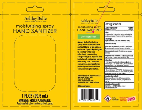 AshleyBelle Moisturizing Hand Sanitizer Pineapple Soleil 포장