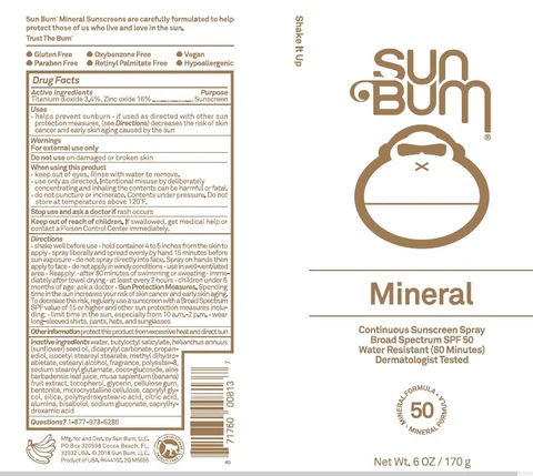 Sun Bum Mineral Sunscreen SPF 50 포장