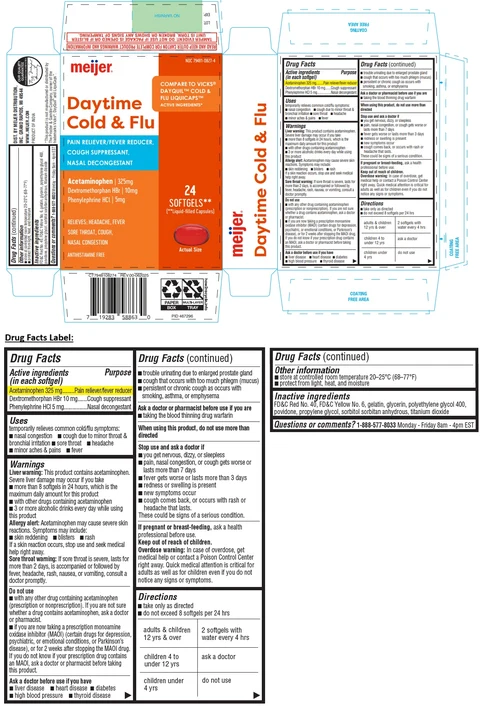 meijer Daytime Cold and Flu SOFTGEL 포장