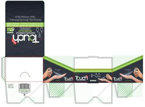 TOUCH Sanitizing Germ Block, Unscented, 1oz (28.35g) / TOUCH Sanitizing Germ Block, Mint Green Tea Aloe, 1oz (28.35g) / TOUCH Sanitizing Germ Block, Tropical Breeze, 1oz (28.35g) / TOUCH Sanitizing Germ Block, Ocean Mist, 1oz (28.35g) 포장