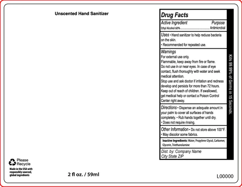 Unscented Hand Sanitizer 포장