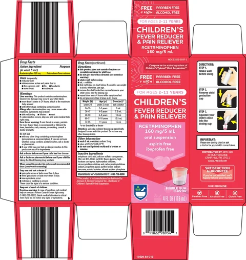 childrens fever reducer and pain reliever packaging