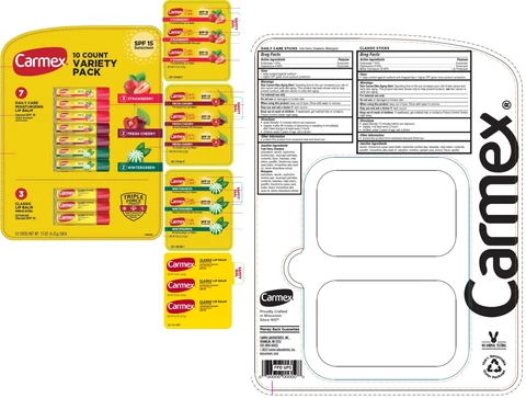 Carmex 10 Count Variety Pack SPF 15 Sunscreen 포장