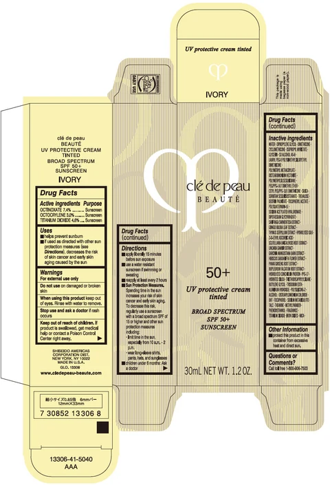 CLE DE PEAU BEAUTE UV PROTECTIVE TINTED IVORY / CLE DE PEAU BEAUTE UV PROTECTIVE TINTED OCHER / CLE DE PEAU BEAUTE UV PROTECTIVE TINTED DARK packaging