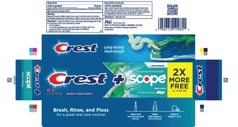 CrestPlus Scope plus Whitening Minty Fresh with Mouthwash 포장