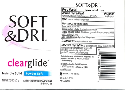Soft and Dri Clear Glide IS Antiperspirant Powder Soft 포장