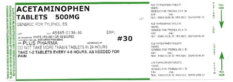 AcetaminophenPAIN RELIEVER,FEVER REDUCER 500 mg 포장