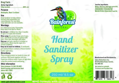 Rainforest Natural Hand Sanitizer 포장
