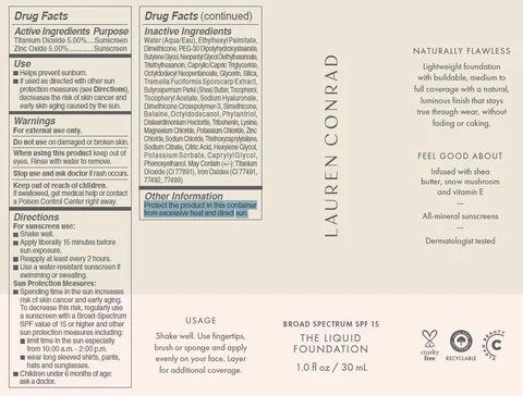 LAUREN CONRAD - THE LIQUID FOUNDATIONSPF 15 packaging