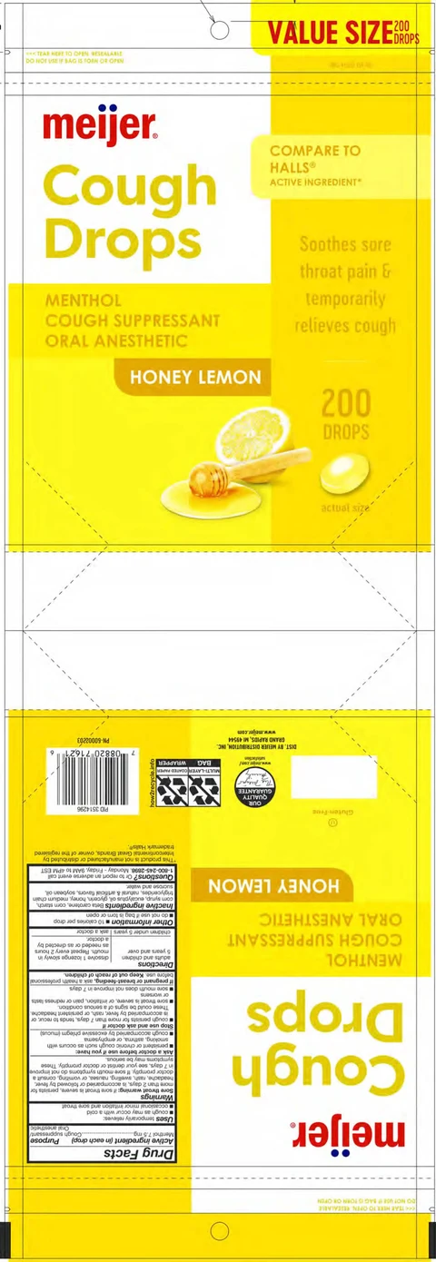 honey lemon cough drops packaging