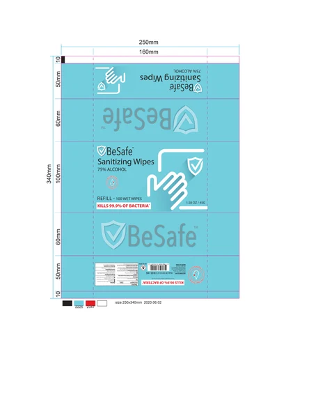BeSafe Sanitizing Wipes 포장
