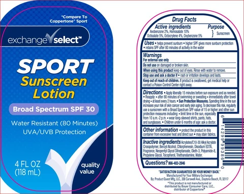 Sport Sunscreen SPF 30Exchange Select packaging