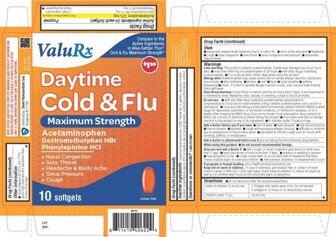 Daytime Cold and Flu Multi Symptom Relief 포장