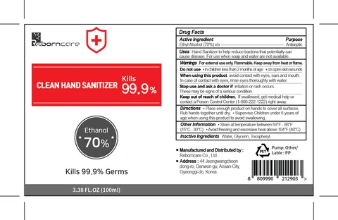 Reborncare hand sanitizer (100mL) 포장