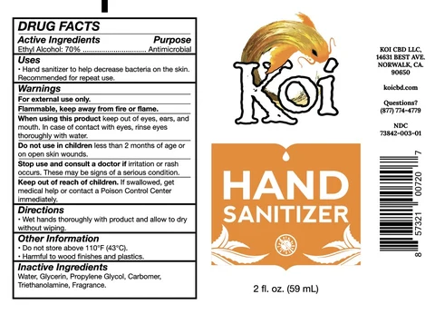Koi Hand Sanitizer packaging