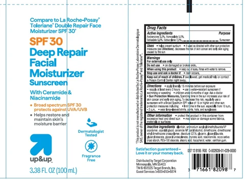 Target Up and Up SPF 30 Deep Repair Facial Moisturizer Sunscreen packaging
