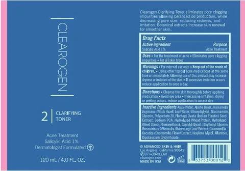 Clarifying Toner packaging