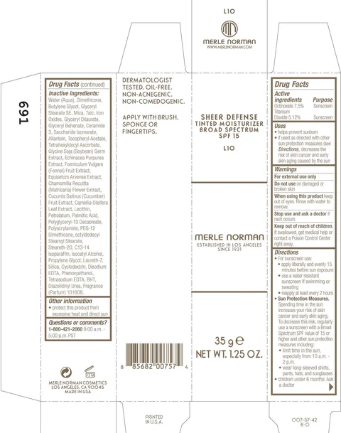 Sheer Defense Tinted Moisturizer SPF 15 L10Merle Norman 포장