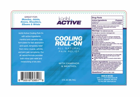 Kuribl Active Cooling Roll-on packaging