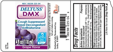 DELTUSS DMX Cough Suppressant Nasal Decongestant Antihistamine GRAPE Flavor 포장