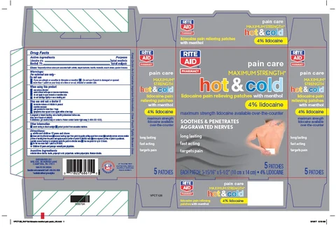 Hot and Cold Lidocaine with Menthol Patch Pain Relief 포장