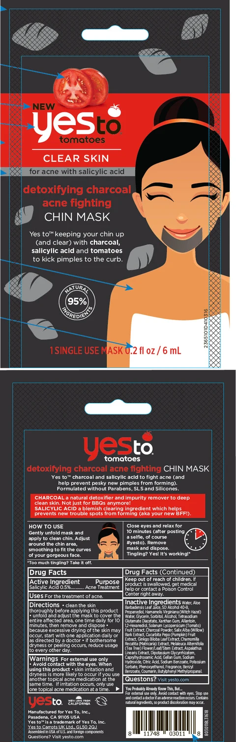 Yes To Tomatoes Detoxifying Charcoal Acne Fighting Chin Mask packaging