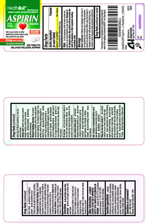 Aspirin 81mgDye-Free 포장