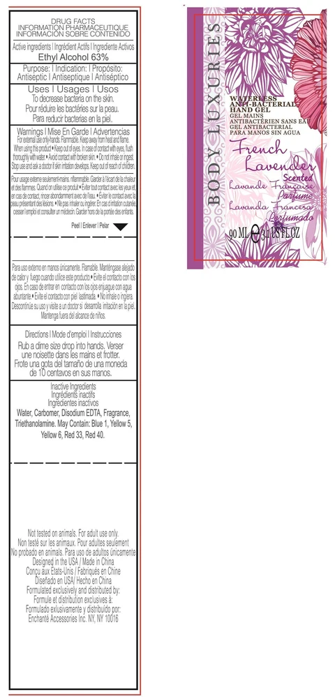 Body Luxuries French Lavender Scented Waterless Anti Bacterial Hand gel 포장
