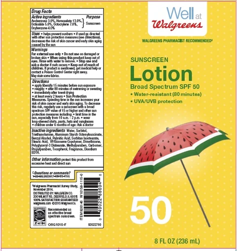 Walgreens SunscreenSPF 50 packaging