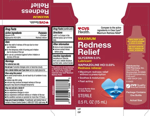 CVS Maximum Redness Relief 포장