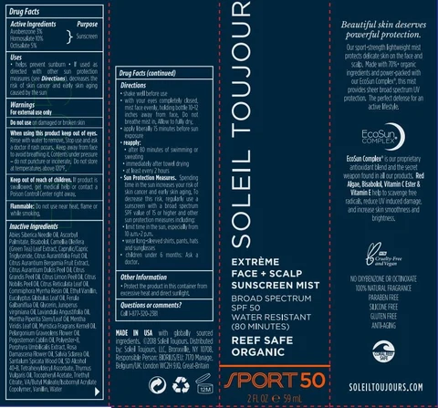 Soleil ToujoursSPF 50 Sunscreen Mist packaging