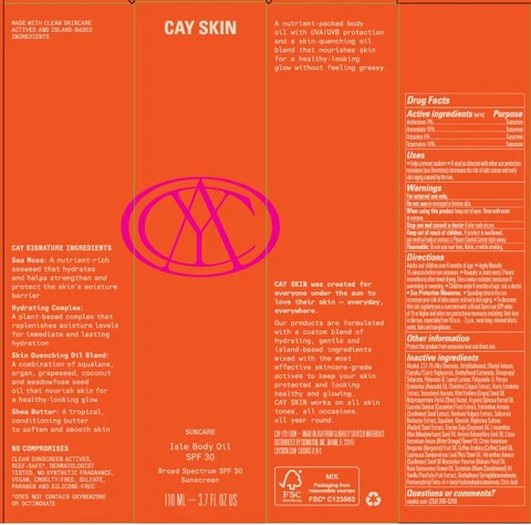 Cay Skin Isle Body Oil SPF 30 포장
