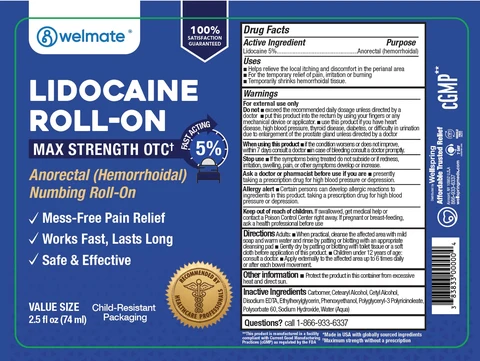 Lidocaine Roll-on packaging