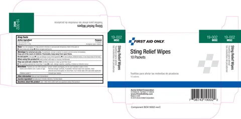 Sting Relief packaging