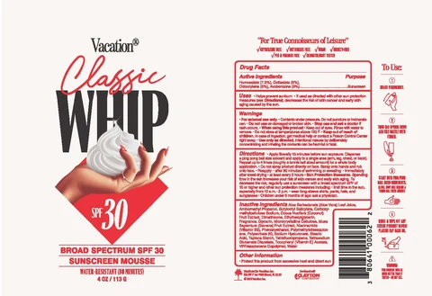 Vacation Classic Whip SPF 30Broad Spectrum SPF 30 포장