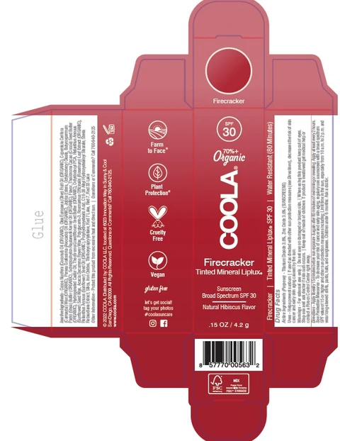 COOLA Mineral Liplux Lip Balm SPF 30 Firecracker packaging