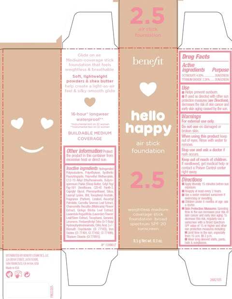 Benefit Hello Happy Air Foundation Shade 2.5 포장